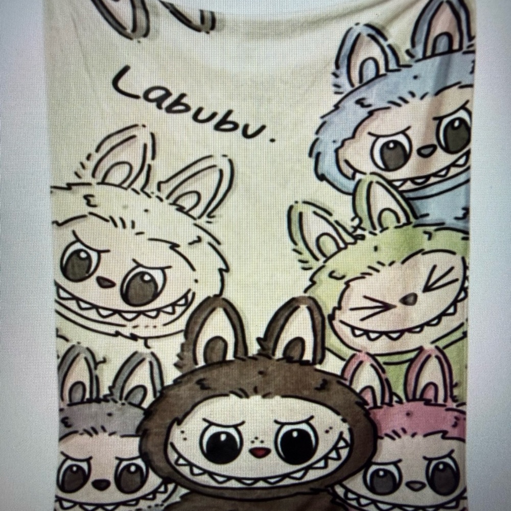Labubu Plush Blanket Size 40x55 Throw Blanket Brand New In Sealed Bag Colorful